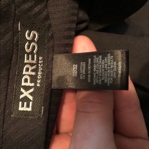 Two Express suits. Gray/black